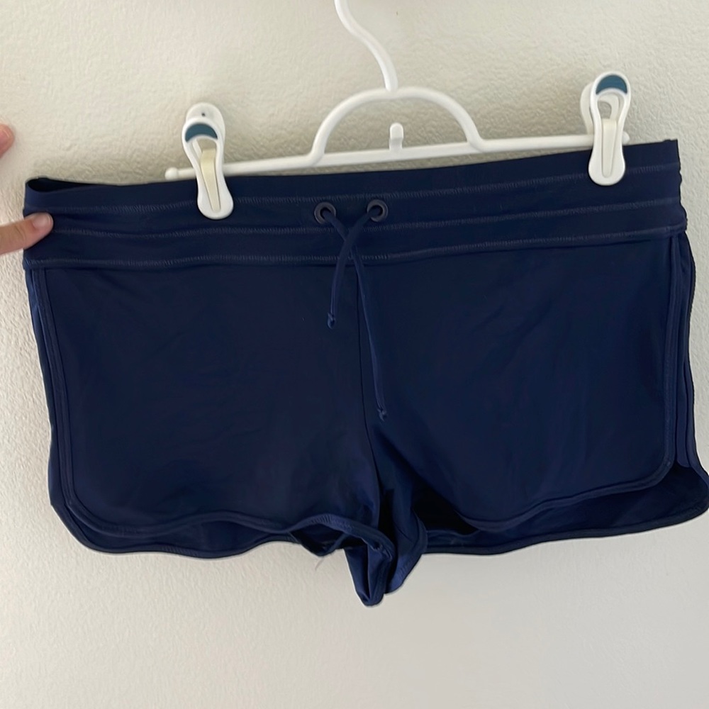 Navy blue athleta swim shorts